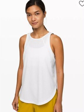 lululemon athletica White Mesh Detail Athletic Tank